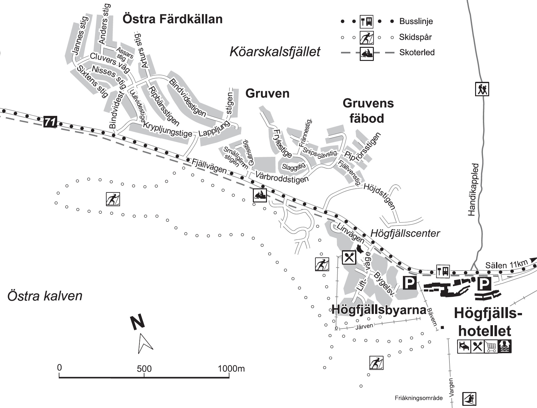 Karta över Högfjällshotellet