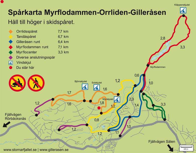 Skidkarta runt om i området